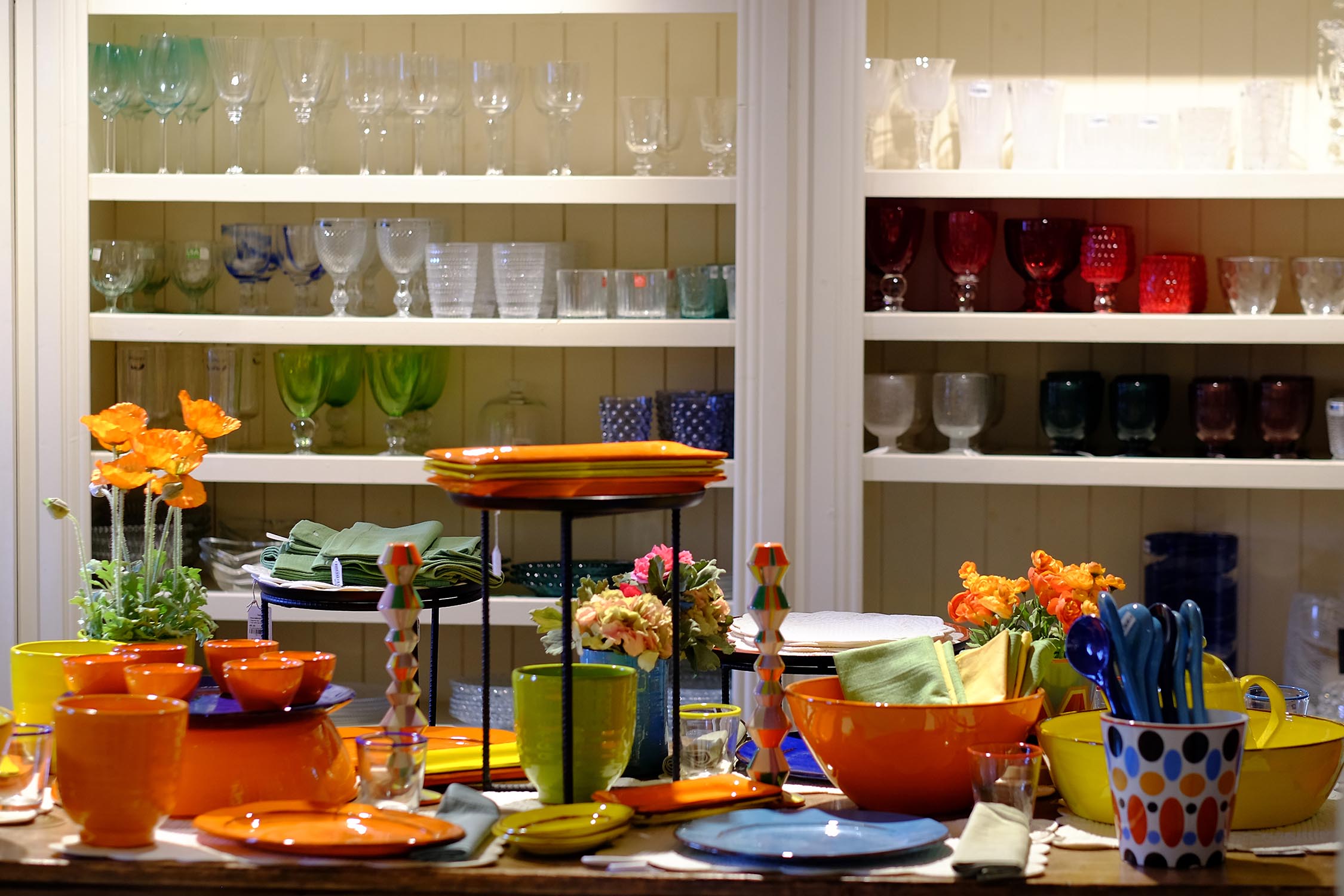Nicholas Mosse shop displaying colourful tableware and homeware